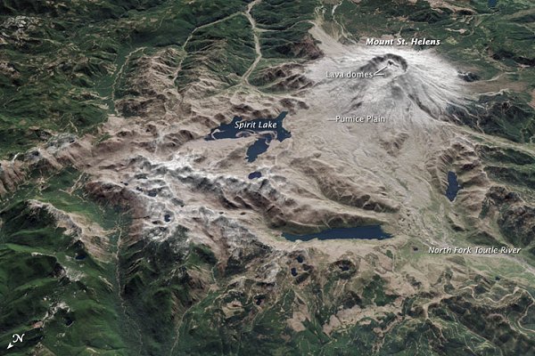 Mount St Helens from space