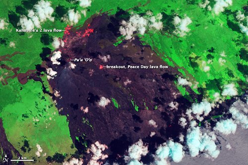 Lava flow from space
