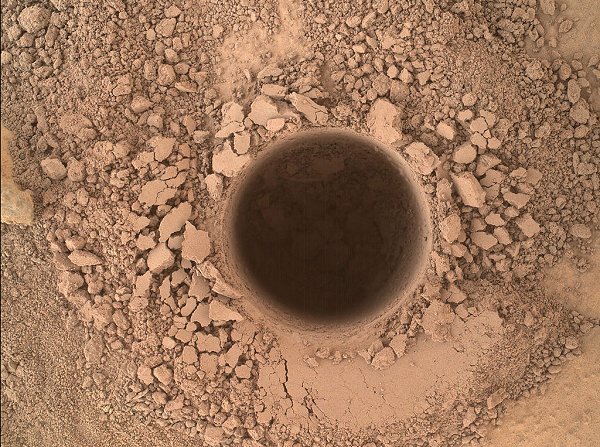 Drill hole at base of Mount Sharp